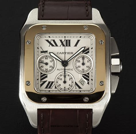 cartier santos 100 chronograph replica|santos 100 cartier price.